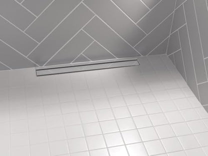 Delta Faucet 24-Inch Linear Shower Drain Wall Edge in Chrome - color: Chrome