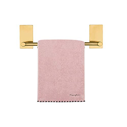 NearMoon Self Adhesive Bathroom Towel Bar- Stainless Steel Bath Wall Shelf Rack Hanging Towel Stick On Sticky Hanger Contemporary Style, NO Drilling (1 Pack, Brushed Gold, 9-Inch Towel Rack) - color: Brushed Gold, size: 9-Inch