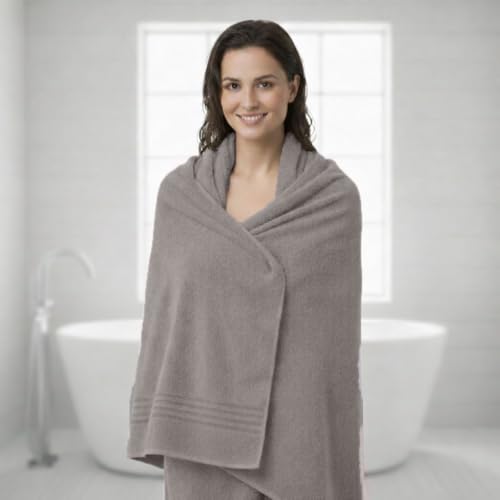 8 Piece Bath Towels for Bathroom - 100% Cotton, Soft Absorbent Bathroom Towels Set - 2 Extra Large Bath Towels, 2 Hand Towels & 4 Washcloths - Hotel Spa Thick Plush Towel, Silver Gray - color: Silver Gray (Pack of 8)