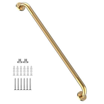 36 Inch Anti Slip Shower Grab Gold, Munzong Bathroom Grab Bar, Knurled Bathroom Balance Bar,Safety Hand Rail Support Handicap Elderly Injury Senior Assist Bath Handle | Knurled Bathroom Balance Bar Safety Senior Hand Rail Support Handicap Elderly Injury A