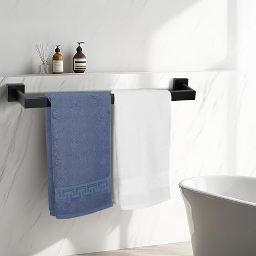 SEIDO 30 Inch Matte Black Towel Bar, Heavy Duty & Rust-Proof 304 Stainless Steel Bath Towel Holder, Modern Square Wall Mounted Towel Rack for Bathroom, Kitchen, RV - color: Matte Black, size: 30 Inch