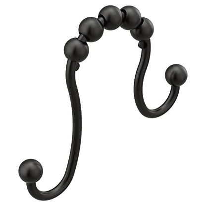 Moen Matte Black Shower Curtain Rings, Pack of 12, SR2201BL