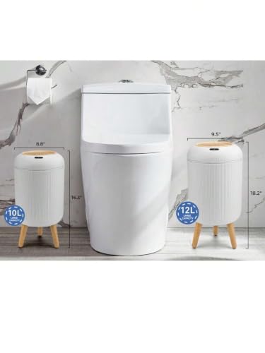 Touchless Sensor Trash Can 2-Pack, 10L & 12L, Locking Lid, White | Touchless sensor lid with odor-locking design keeps hands clean and helps reduce odors for everyday use.