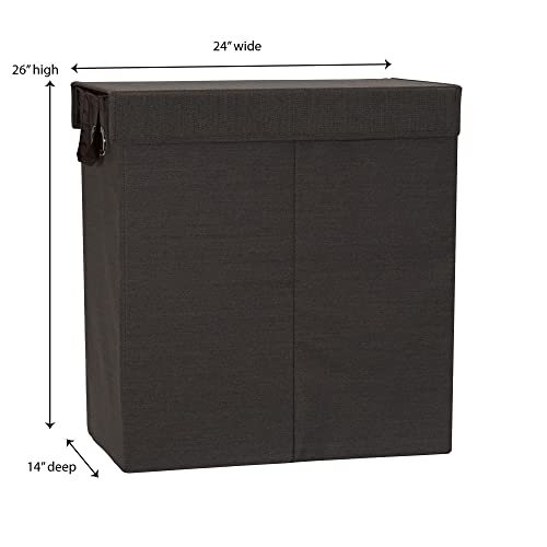 Household Essentials Collapsible Double Laundry Hamper Sorter - color: Cobblestone, style: Double