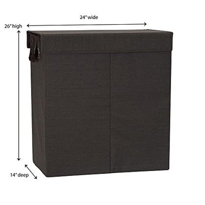 Household Essentials Collapsible Double Laundry Hamper Sorter - color: Cobblestone, style: Double