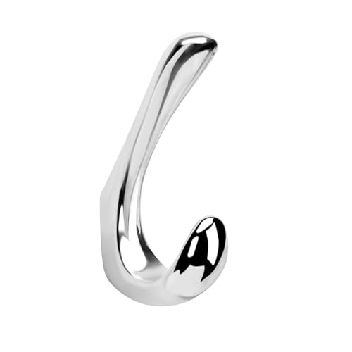 1 Pack Towel Hooks for Bathrooms Wall Mounted, Polished Chrome Bathroom Hooks for Towels, Robe & Towel Hook for Wall, Modern Bath Towel Hook - color: Polished Chrome, size: 1 Pack