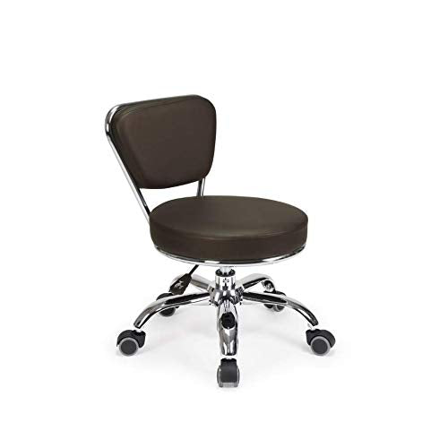 Dayton Garage Rolling Seat (Coffee) Pneumatic, Short Stool with Adjustable Height 13"-15", Perfect for Garage Task, Home Cleaning, Bathroom Short Seat, Technician Task - color: Coffee