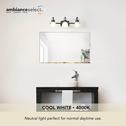 Globe Electric 52090 Gilroy 3-Light 25W Integrated LED Vanity Light with Selectable Color Temperature, Matte Black, Frosted Glass Shades, 1780 Lumens, 3000K-4000K-5000K Switch, Energy Star Certified - color: Matte Black, Frosted Glass
