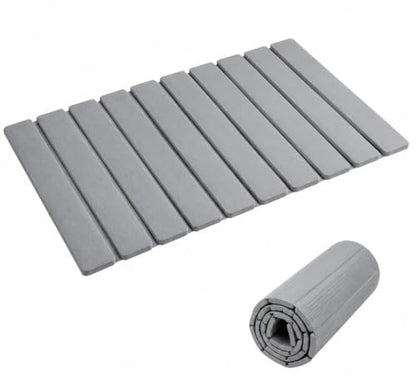 Foldable Stone Bath Mat Quick Dry Non-Slip 23.6 x 15.5 in Bathroom | Foldable Stone Bath Mat with Non-Slip, Diatomaceous Earth Bath Mat with Non-Slip Mat,Quick Dry, Stone Material, Bathroom Use - color: Light Grey