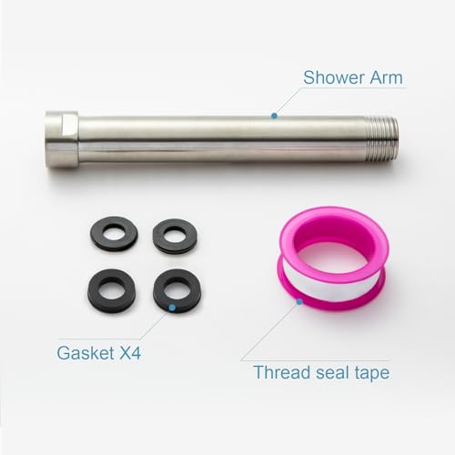 OFFO Shower Head Extension Arm, Brushed Nickel Shower Arm Extension Shower Head Extender Made of 304 Stainless Steel Shower Pipe Extension, 6 in - color: Brushed Nickel, style: 6 in