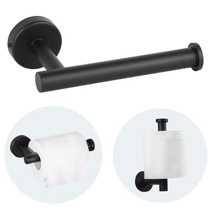 Toilet Paper Holder - SUS 304 Stainless Steel Toilet Paper Holder Wall Mount, Toilet Paper Roll Holder for Bathroom, Kitchen, Washroom - Matte Black