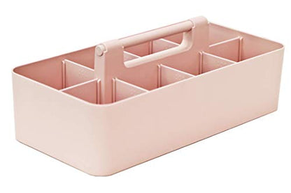 Enjoy Office Desk Storage Organizer 8 compartments Box DIY Box Remote Cosmetic Holder Pen Pencil Stationery Basket -Made In USA - color: Indie Pink