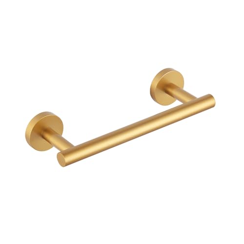 GERZWY 9-Inch Bathroom Towel Bar Gold Stainless Steel Bath Hand Towel Holder Modern Round Style Wall Mount AG1101C23-BE - color: Gold, size: 9 Inch (Pack of 1)