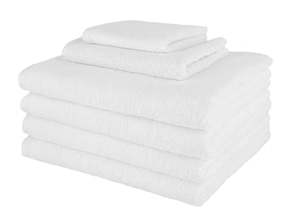 Nine West 6 Piece Hotel Collection Towel Set, 100% Turkish Cotton, Highly Absorbent & Comfy, Includes 4 Bath Towels, 1 Hand Towel & 1 Facecloth Luxury Plush Bathroom Towels | (White) - color: White, size: Hotel Collection 6 Pc Towel Set