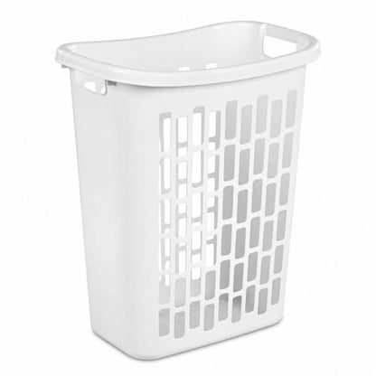 Slim Rectangular Laundry Hamper, Ventilated Plastic Clothes Basket, 1 Pack | 1.8 Bushel Open Laundry Basket with Sturdy Handles, Odor-Reducing Airflow Design for Closet, Dorm, and Bathroom Corners - size: 1.8 Bushel