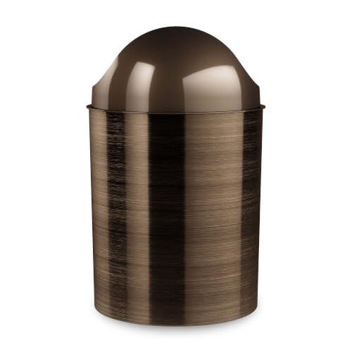 2.5 Gallon Bronze Swing Top Trash Can, Water Rust Dent Resistant