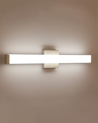 24" LED Bathroom Vanity Light14W Brushed Nickel 4000K Square | Natural White Light,Wall Bar Lighting,Rust & Moisture Resistant, Energy-saving, moisture-proof, for bathroom dresser mirror - color: Brushed Nickel, size: 24in