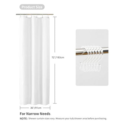 QiyI 3 in 1 Waffle Shower Curtain Set with Liner, White, 36 x 72 | Shower Curtain and Liner Set with Hooks, Waterproof Stall Bathroom Curtain with PEVA Liner & 6 Double Sided Plastic Rings - color: White, size: 36"W x 72"L (Pack of 1)