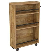 Tribesigns Slim Storage Cart, Rolling Narrow Kitchen Cart on Wheels for Small Place, 4-Tier Slide Out Slim Utility Cart Skinny Laundry Cart with Handle for Kitchen, Bathroom, Laundry - style: Farmhouse