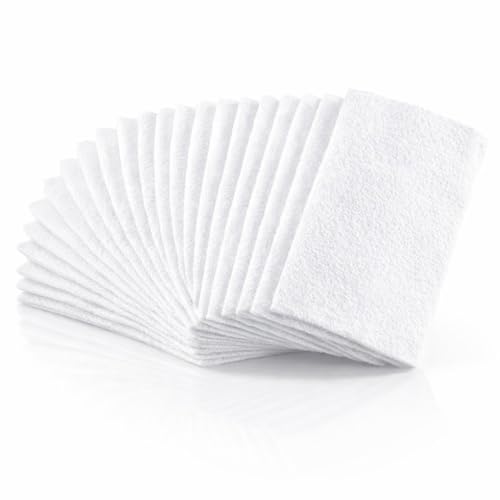 Washcloth Bundle, 18-Pack Soft White Wash Cloths for Everyday Household Use, Lightweight Absorbent Cloths for Indoor Cleaning, Bath, and General Home Tasks