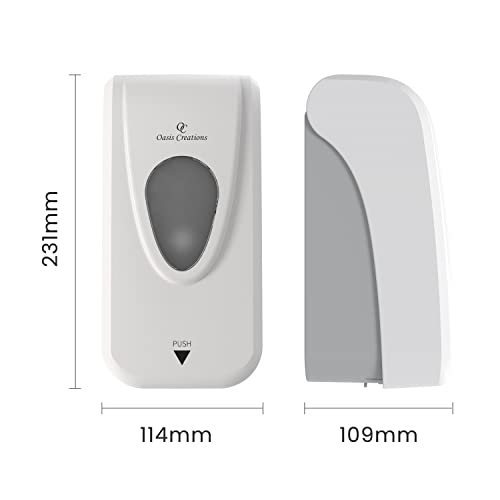 Manual Soap and Hand Sanitizer Dispenser, Soap/Lotion/Gel, Wall Mount, 1000ml/33oz. Commercial or Residential - White - color: White