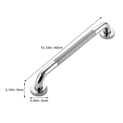 DOITOOL Stainless Steel Non-Slip Grab Bars for Bathroom and Shower, 40cm Textured Bathtub Handrail with Anti-Slip Knurling, Safety Support Rail for Elderly and Disabled Users
