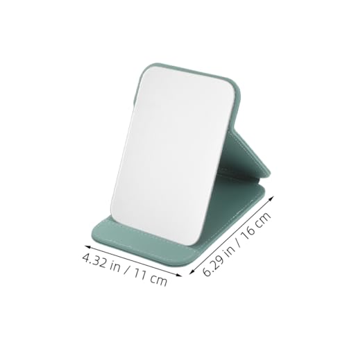 VICASKY 2pcs Portable Desk Makeup Mirrors with Stand Small Folding Vanity Mirror for Travel, Dorm, Bathroom, Countertop Use in Blue-Green