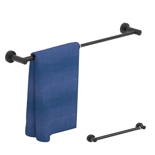 2 Pack Adjustable Towel Bar, HOMOTEK Economical Bathroom Towel Holders, Towel Rod Size from 12 Inch to 22 Inch Single Towel Racks, Wall Mount Towel Rail, Hanger Towel Hook for Kitchen(Matte Black) - color: Economical-matte Black, size: 2 Pack