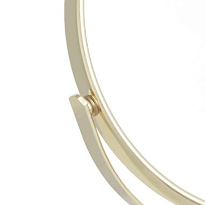 Amazon Basics 360° Rotation Double Sided Vanity Mirror, 1X/5X Magnification, Tabletop Mount, Iron Frame, 7.2"L x 4.92"W, Gold