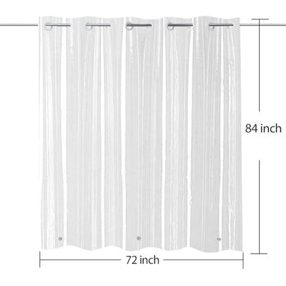 Clear Shower Curtain Liner 84 Inches Long Hook Free PEVA Waterproof | No Hook Needed Tall Shower Liner PEVA Plastic Vinyl Waterproof Heavy Duty Transparent 72x84 Inches - color: Clear, size: 72"W x 84"L (Pack of 1)