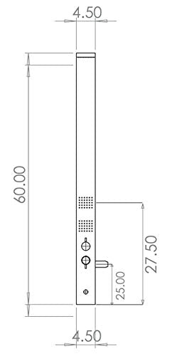 Sasha 59" Rainfall Bodyspray Shower Panel with Handheld Shower Wand and Thermostatic Valve, Stainless Steel