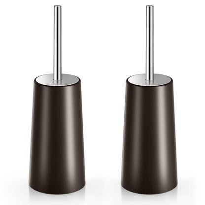 Toilet Brush and Holder, 2 Pack Toilet Brush with 304 Stainless Steel Long Handle, Toilet Bowl Brush for Bathroom Toilet-Ergonomic, Elegant,Durable (Bronze) - color: Bronze