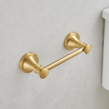 Hoimpro Wall Mounted Rustproof Toilet Tissue Paper Holder Bathroom Accessories Toilet roll Paper Hanger, Brushed Gold - color: Brushed Gold
