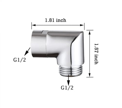 90 degrees Shower Head Elbow Adapter, Shower Arm Elbow Adapter for Wall mounted Shower or Hand Shower, Chrome - style: 90 degrees