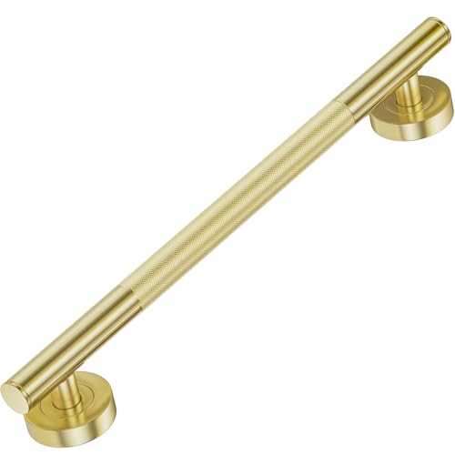 Lava Odoro Gold Shower Grab Bars, 18" Stainless Steel Bathroom Safety Grab Bar, Upgrade Anti-Slip Knurling Shower Grab for Bathtub, Shower Handle for Elderly and Handicap, ADA Compliant SG009-SG-K - color: Brushed Gold, size: 18 Inch