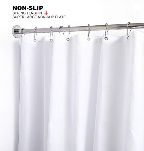 Shower Curtain Rod 43-73 Inches, Rustproof and Non-Slip Spring Tension Rod for Window or Bathroom, Polished 304 Stainless Steel - color: Stainless