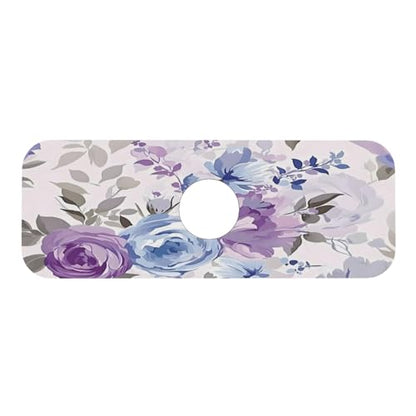 Lavender Flowers Kitchen sink faucet pad, strong water absorption, anti slip, easy to clean, very suitable for splash and drip prevention, suitable for kitchens and bathrooms - color: Lavender Flowers