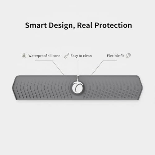 30 Inch Silicone Kitchen Sink Faucet Mat, Adjustable Waterproof Splash Guard Draining Mat Keep Countertops Dry (Green) - color: Green
