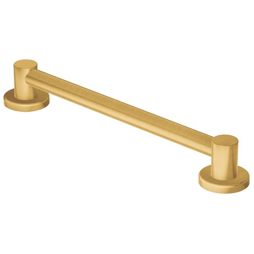 Moen YG0418BG Bathroom Safety 18-Inch Stainless Steel Modern Bathroom Grab Bar, Brushed Gold - color: Brushed Gold