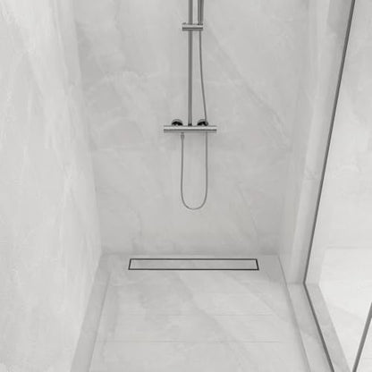 18 Inch Linear Shower Drain-Matte Black, with Tile Insert Grate | AISI 304 Stainless Steel Shower Drain, Rectangle Shower Floor Drain with Leveling Feet, Fits Bathroom & Balcony etc - color: Matte Black, size: 18 Inch
