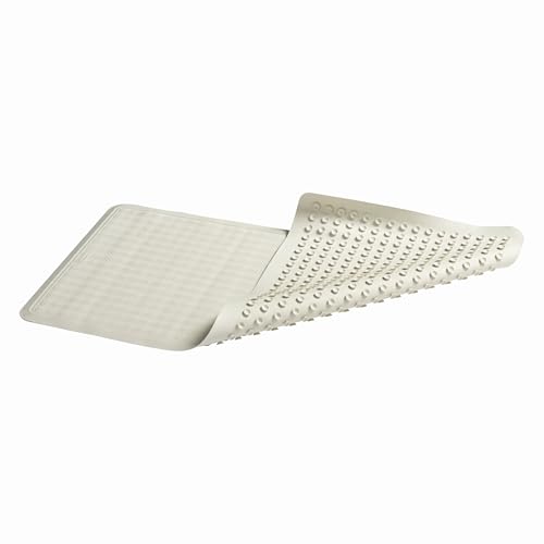 Rubbermaid Commercial Products Bath Tub and Shower Mat, 36-Inch X 18-Inch, White, Extra Long, Machine Washable, Safti-Grip Non-Slip Bathroom Mat with Suction Cups for Home/Hotel/Shower/Bathtub - size: X-Large