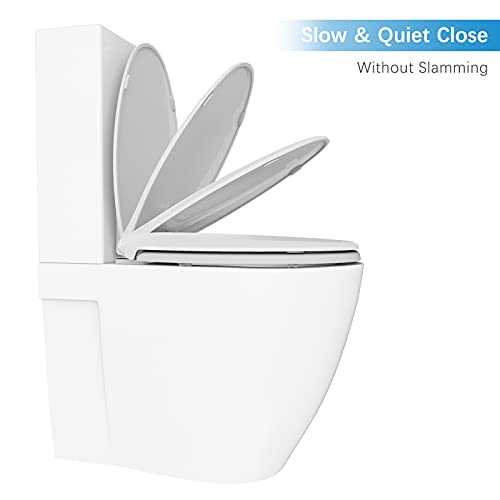 Toilet Seat Round Quick Release, Easy Installation & Release, Safe PP Material Easy Clean, Comfortable Ergonomic Design - size: Elongated-M01