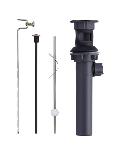 WOWOW Bathroom Drain Assembly Stopper with Lift Rod for Bathroom Faucet Vanity Sink Pop-Up Drain Stopper Assembly with Lift Rod and Overflow，Oil Rubbed Bronze - color: Oil Rubbed Bronze, style: Style B: lift rod drain