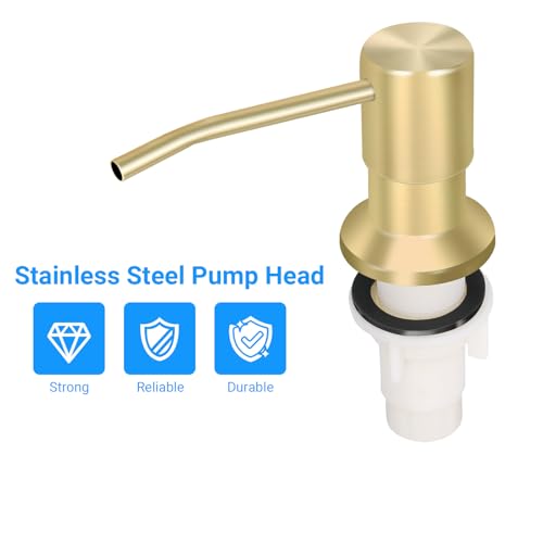 Soap Dispenser Kitchen Sink, Sink Soap Dispenser, 47" Extension Tube kit, Dish Soap Dispenser Pump, No Need More Refills (Gold) - color: Golden