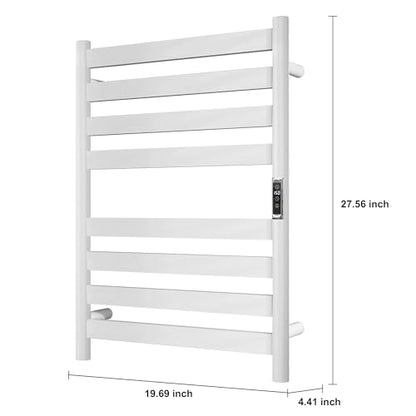 Heated Wall Mounted Electric Towel Warmer Rack,Timer & Temperature Control, 8 Bar Stainless Steel Towel Heater for Bathroom (White, 8 Bars) - color: White, size: 8 Bars