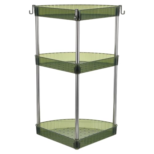 Triangle Corner Bathroom Shelf with 3-Tier Storage, Moisture Resistant Pet and Stainless Steel Material, User-Friendly Assembly, Minimalist Design for Bathroom and Washroom