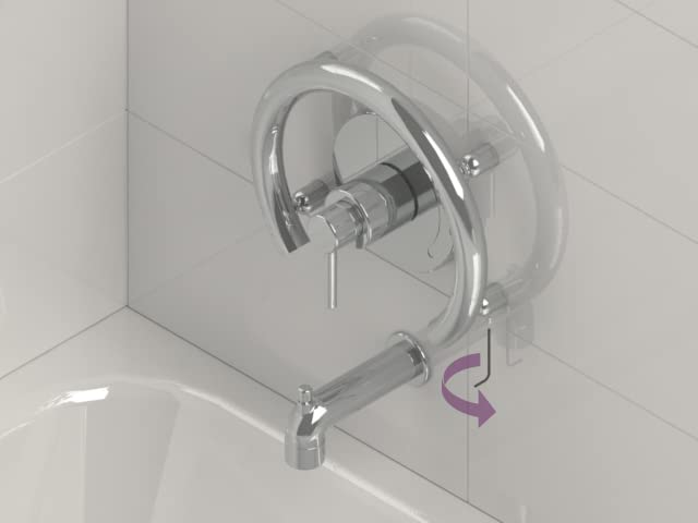Accent Ring 13" Circular ADA Grab Bar - Polished Chrome, 500 Lbs | Ring-style designer grab bar, decorative and safety-rated, 500 lbs - color: Polished Chrome