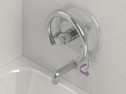 Accent Ring 13" Circular ADA Grab Bar - Polished Chrome, 500 Lbs | Ring-style designer grab bar, decorative and safety-rated, 500 lbs - color: Polished Chrome