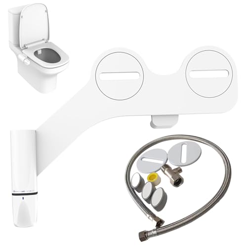 Sitz Bath for Toilet, Bidet Attachment for Toilet, Toilet Bidet Attachment, Bidet Sprayer with Dual Nozzle, Bidet Spray Adjustable Pressure for Feminine/Posterior Wash