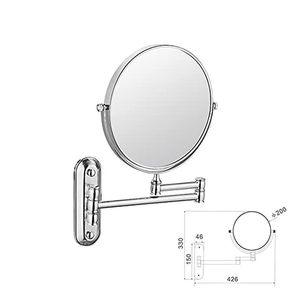 Beauty Mirror,10X Hotel Bathroom Wall Mounted Makeup Mirror, 8 Inch Extendable Bathroom Mirror Foldable Magnifying Double-Sided Shaving Mirror for Bathroom Vanity Brushed Nickel 8 inches 7X